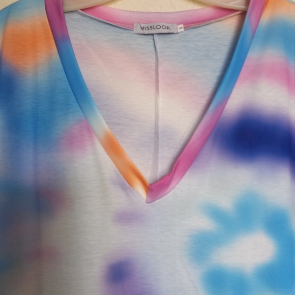 Miss look tie dye dress polyester maxi dress 50 in from back to bottomS/M - Picture 3 of 5